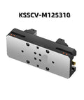 Tough As Nails Heavy Duty Self Centering Bench Vise For Cnc Machines Featuring Rock Solid Jaw Spread For Round Stock and Tight Quick Release Clamping Action For Shop Projects, metal body with multiple holes for mounting.