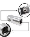 4 Piece Square Ratchet Socket Adapter Reducer Kit Includes 1/2 To 3/8 3/8 To 1/2 And 3/8 To 1/4 Plug Adapters In Silver Finish Heat Treated Chrome