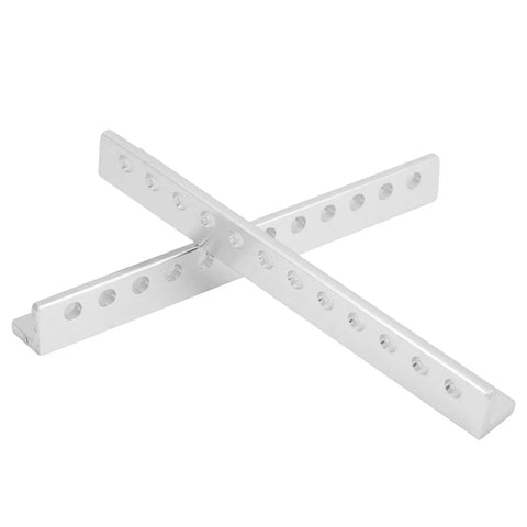 12 Hole L Type Aluminum Beam For Robotics, Pro Grade Built Tough And High Precision DIY Robot Building Components, 12x12x104mm, 2 Pack, two silver L beams crossed