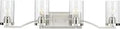 Lassiter Collection 4 Light Clear Glass Bath Vanity Light In Brushed Nickel For Modern Traditional Bathrooms With Vintage Clear Glass Shades