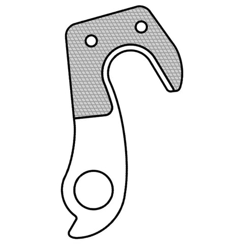 Illustration of Derailleur Hanger 167 Replacement For RE171A Dropout in 6061 aluminum, includes bolt holes, for bike models fit