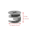 Dead Nuts Tight Furniture Cam Locks And Cabinet Drawer Hardware Featuring Heavy Duty Zinc Alloy Connectors, 14.5mm, used for panel assembly.