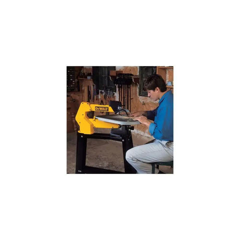 Scroll Saw Stand For DW7880 Durable All Metal Construction With Adjustable Legs Lightweight Design in use in workshop