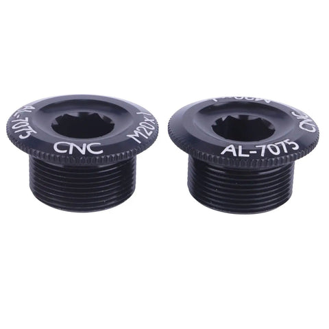 Two Pack M20 Crankset Arm Bolts Aluminum Alloy For Bike Crank Cover Screws Black Durable Lightweight Secure Attachment