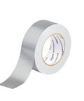 Heavy Duty Duct Tape 1.88 Inch Wide By 45 Yard Silver, shown partially unrolled with visible strong adhesive surface.