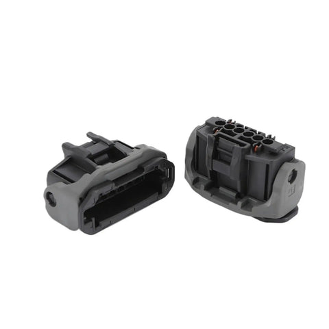Heavy Duty Six Pin Automotive Connector With Sheathed Wire Harness And Reinforced Contacts For Plug And Play Truck Cab Wiring No Headache Straight Up Reliable Fitment, showing two connector pieces.