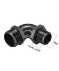 M20 Cable Gland 90 Degree Waterproof IP68 Nylon Joint With Adjustable Locknut For 9mm To 14mm Cables, Dustproof And Acid Resistant