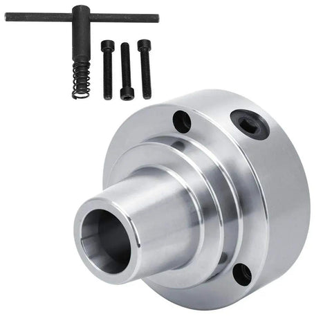 Heavy Duty 5C Collet Chuck For Lathe Machines With 0.0006 TIR Precision Accuracy And Durable Machined Construction, showing steel body and accessories.