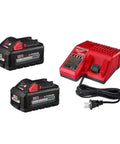 M18 RedLithium Beefed Up High Output XC6.0 Battery 2 Pack SY For Power Tools With charger and two black/red battery units
