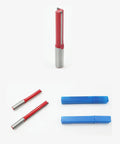 Must-Kill 1/2 Inch Shank Flush Trim Router Bit For Woodworking Pros. Heavy duty alloy milling cutter with red and silver design.