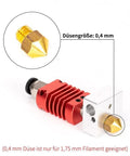 Extruder Hot End Kit With 0.4mm Nozzle And Aluminum Heating Block For 3D Printers, NTC 3950 100K Thermistor, 1M PTFE Tube, Compatible With X5SA X5SA Pro XY 2 Pro, 24V 50W Max 275C Anti Leak 0.4mm brass nozzle