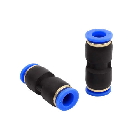 Two Three Eighths Inch Plastic Straight Union Tube Fittings Pneumatic Connector For Air And Vacuum Lines