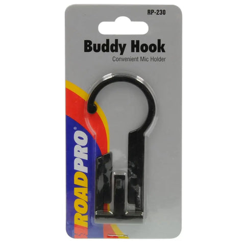Black Microphone Hanger Clip For CB And Ham Radios, Quick Install Rear Button Mic Hook in retail packaging
