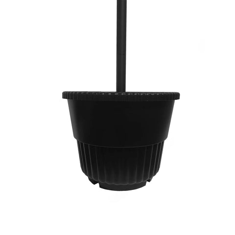 Black planter base of Outdoor Solar Lamp Post With Triple Head LED Lanterns And Planter Base Black Sun Powered Light For Yard And Garden Decor