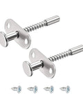 Premium Precision Heavy Duty Stainless Steel Plunger Latches Built Like A Tank For Cabinets Toolboxes Zero Hassle Quick Install With Mounting Screws Two Pack, shown from the front with screws.