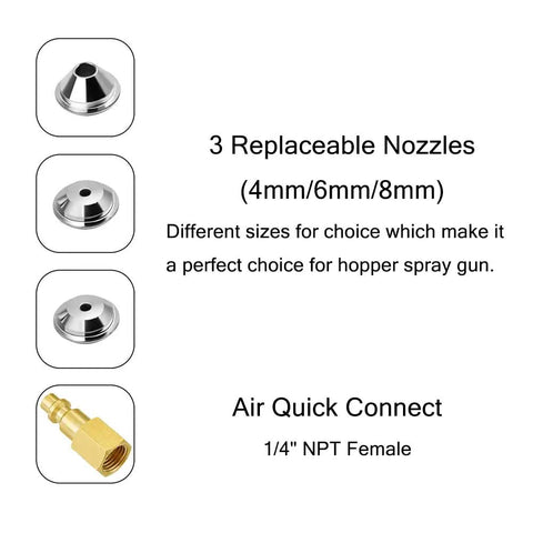 Heavy Duty Drywall Paint Sprayer With 4mm 6mm 8mm Nozzles 6 Liter Cup Aluminum Spray Gun White Finish Ideal For Walls And Ceilings