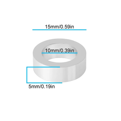 Aluminum alloy gasket from 10 Pcs Bicycle Frame Wheel Hub Spacer Gasket Set Aluminum Alloy 15x10x5mm For 10mm Axle Diameter