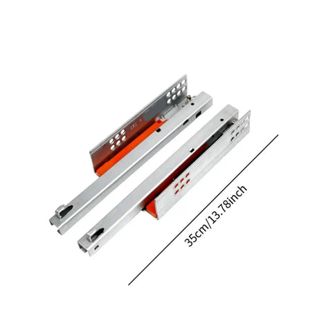 Heavy Duty Metal Drawer Slides Set With Bottom Mount Concealed Design For Cabinets, Ultra Smooth Quiet Glide, Push To Open Mechanism, Hidden Hardware For Clean Minimalist Look, Maximizes Internal Storage In Narrow Spaces, 35cm metal slides