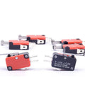 Six Pack Micro Limit Switch V-156-1C25 Long Hinge Roller Momentary SPDT Snap Action For Arduino Projects And DIY Control Circuits