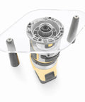 Clear Acrylic Router Base Plate With Reinforced Dual Handles For Compact Routers Rock Solid Stability And Smooth Sailing Cuts For Fine Woodworking Enthusiasts Knockout Clarity mounted on router.