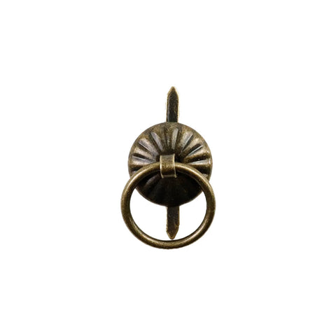 50 Pcs Antique Bronze Metal Ring Pull Handles for Jewelry Boxes Cabinets and DIY Projects, front view showing design details