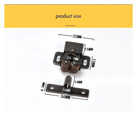 Upgrade Your Kitchen And Closets With These 12Pcs Bronze Cabinet Latch Springs That Lock Doors Fast Without Making A Sound While Keeping Things Neat And Organized For Sure - size specifications of bronze latch springs.