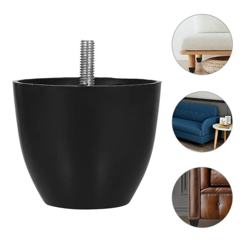 Six Pack Screw On Furniture Legs For Chairs And Sofas Made From Plastic And Zinc Alloy Easy Installation And Storage Replacement Feet