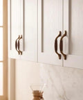 Vintage Walnut Wood Cabinet Handles Set With Zinc Alloy Drawer Pulls In Antique Metal Finish for kitchen cabinet doors