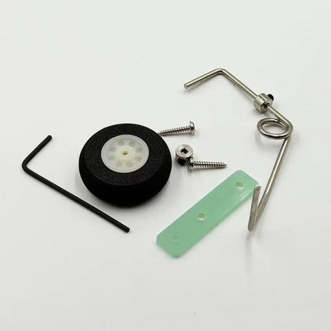 Tail Wheel Bracket DIY Assembly Kit for RC Planes and Helicopters, Lightweight 25mm Foam Wheel, 2mm Wire Diameter