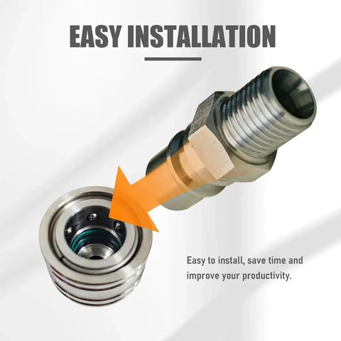 M16 M14 Quick Connect Adapter Kit For Mini Excavator Straight Through Unvalved Coupler Fits Thumb Tilt Bucket Tool Pro Setup Two Female Four Male Parts No Leak Hydraulic Fittings 1 To 3 Ton Jobs Slick And Strong Pieces For Real Crew. easy installation view of M16 M14 hydraulic adapter