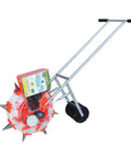 Manual Seeding Tool With Hand Push Roller Seeder for Walk Behind Row Crops, metal precision seeder for sowing seeds, backyard agriculture.
