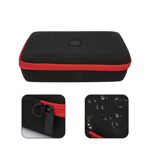 Heavy Duty Eva Waterproof Hard Shell Tool Tote Featuring Ample Organized Compartments Rugged Mutispandex exterior with red zipper detail.