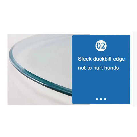 Close-up of Large Lazy Susan Turntable With Swivel Assist Base Round Rotating Serving Tray showing sleek duckbill edge.