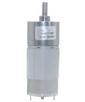 Beefy 37mm DC Metal Gear Motor Running On 12V Or 24V Power With A Knockout High Torque Step Down Reducer And Dead Silent Action For Heavy Duty Robotics And Sweet Diy Projects, showing side view with gear and housing details.