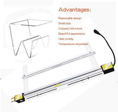 Solid Water Cooled Acrylic Bender For Plastic Sheets Packed With Smart Temp Gauges And Dual Heating Tubes For Legit Sign Crafting And Fly Custom Fabrication Jobs Right In Your Garage, showcasing adjustable heating tubes and compact design.