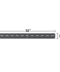 Heavy Duty Wall Mount Garage Storage Steel Louvered Rail System For AkroBins, Wall Bin Organizer, 32 Inch Wide By 3 Inch High, 2 Pack