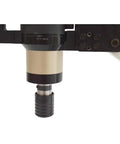 Close-up of the Techtongda Electric Tapping Machine M6 To M36 With Touchscreen, showing the precision tapping head for industrial drilling.