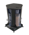 5in1 Coin Counter And Sorter With Tube Wrapper Holder, compact black unit with tubes for coin organization and sorting