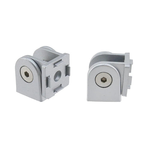 180 Degree Adjustable Pivot Joint Set for 2020 Aluminum Extrusion Profiles, Dope Flexible Zinc Alloy Connectors With Handles, 4 Pack Aluminum Extrusion Accessories in Silver Tone; pair