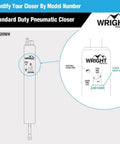 Diagram of Standard Duty Pneumatic Screen And Storm Door Closer With Adjustable Closing Speed Quiet Operation Easy Installation.
