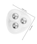 Heavy Duty 8 Piece Adhesive Universal Caster Wheels For Furniture And Bedside Tables Featuring Smooth As Butter Rolling Stainless Steel Swivel Casters. Close-up view of three ball bearings in white casing, measuring 1.38 in.