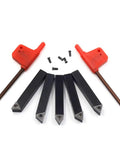 Five Sixteenth Inch Mini Lathe Indexable Carbide Turning Tool Holder Kit With TCMT090204 Inserts Five Pieces Set