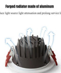 Forged aluminum radiator for 10 Pack Round Recessed LED Downlights Featuring Matte Baffle Trim To Shut Out Annoying Glare.