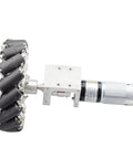 Side view of Beefy 152mm Omni Mecanum Wheel Kit with Four 24V 120W Encoder Motors for 100Kg Load, 230rpm high torque drive.