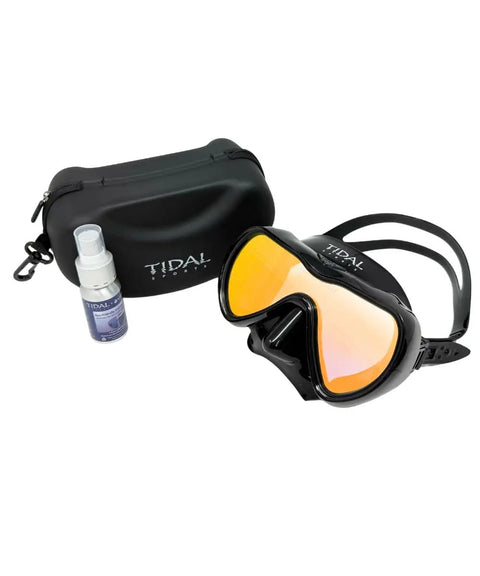 Dope Anti Fog Diving Mask For Scuba, Snorkeling, And Free Diving With Wide Angle Single Lens, Ultra Clear Vision, with Case and Spray