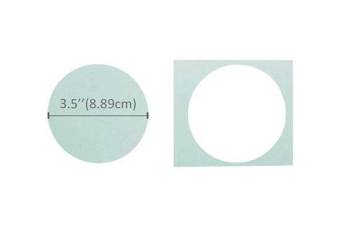 3.5 Inch Circle Lever Action Extra Large Craft Punch for Scrapbooking and Card Making showing punched circle and size measurement