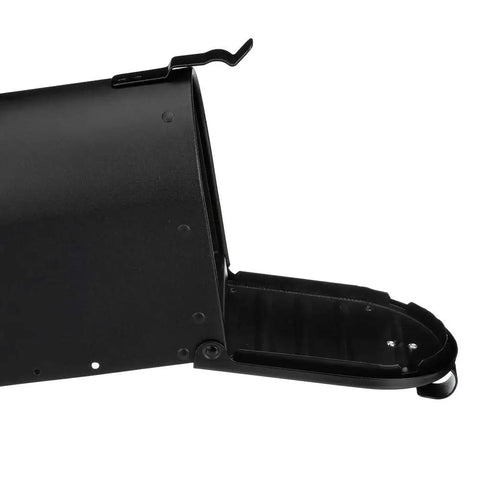 Open view of Admiral Aluminum Textured Black Post Mount Mailbox With Rust Proof Aluminum Construction, showing interior