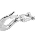 Built Like A Tank Heavy Duty Swivel Hook For Engine Hoist Featuring Secure Safety Latch Corrosion Resistant Stainless Steel Rigging Hardware 360 Degree Rotation 1000 Kilogram Lift close-up view