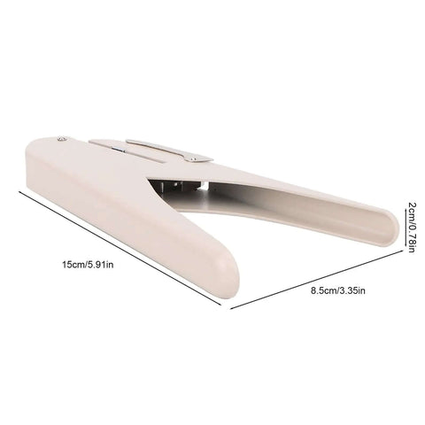 Side view of Mushroom Hole Puncher 6 Sheet A4 Capacity, mushroom-shaped paper punch, 15x8.5 cm, ideal for office and craft use.