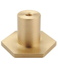 10 Pack 1.3 Inch Gold Cabinet Knobs Solid Brass Hexagon Drawer Pulls Brushed Brass Hardware for Kitchen Cabinets